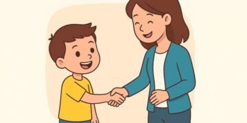 تمرين التحية والمصافحة بطريقة مرحة