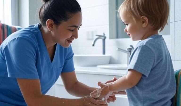 كيفية تعليم الطفل غسيل اليدين باستخدام الصور المتسلسلة